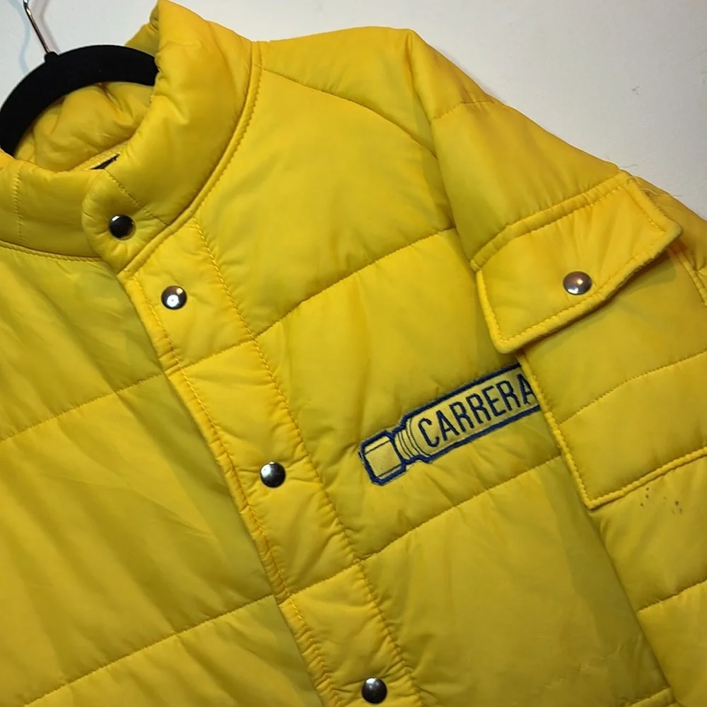 vintage Carrera Yellow racing team jacket mens varsity Porsche auto fashion L
